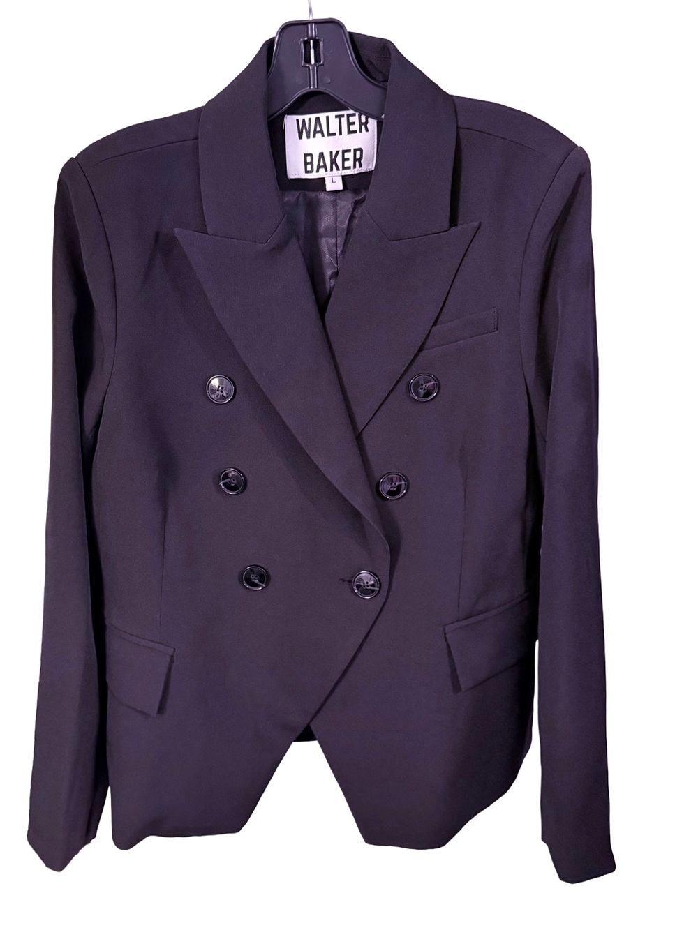Walter Baker Women’s Black Double Breasted Blazer / Jacket EUC Sz L